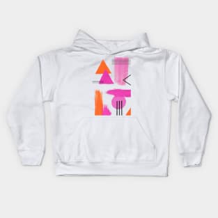 Abstract Composition in Pink and Orange Kids Hoodie